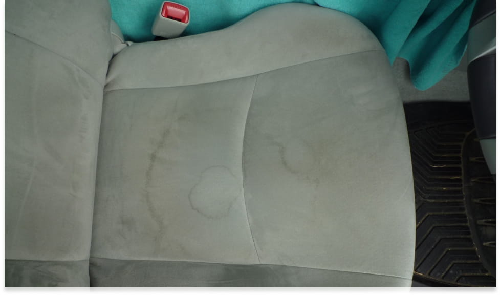 車のシートが汚れている様子